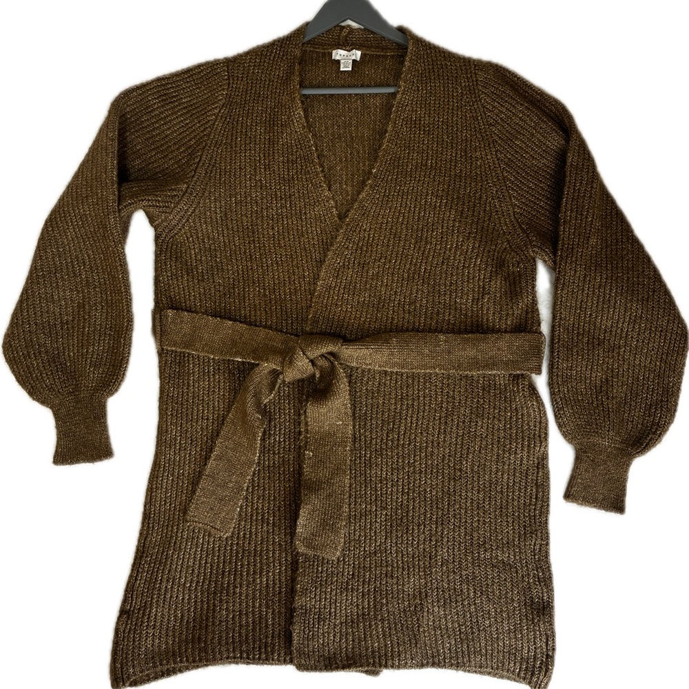 Topshop Women's Brown Knit Cardigan